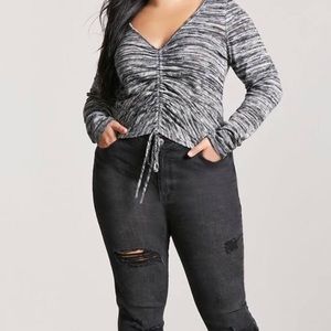 Heathered Ruched Top